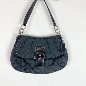 COACH SIGNATURE SOHO SMALL VINTAGE BUCKLE FLAP SHOULDER BAG
